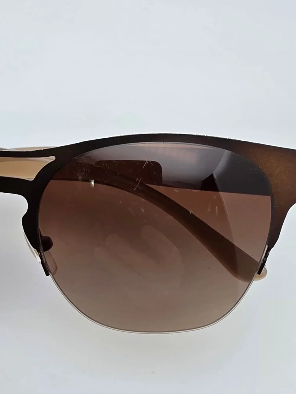 Tory Burch TY6065 326813 Brown Frame Brown Lens Semi Rimless Aviator Sunglasses